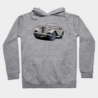 MG T Type Classic Car in Silver-Grey Hoodie